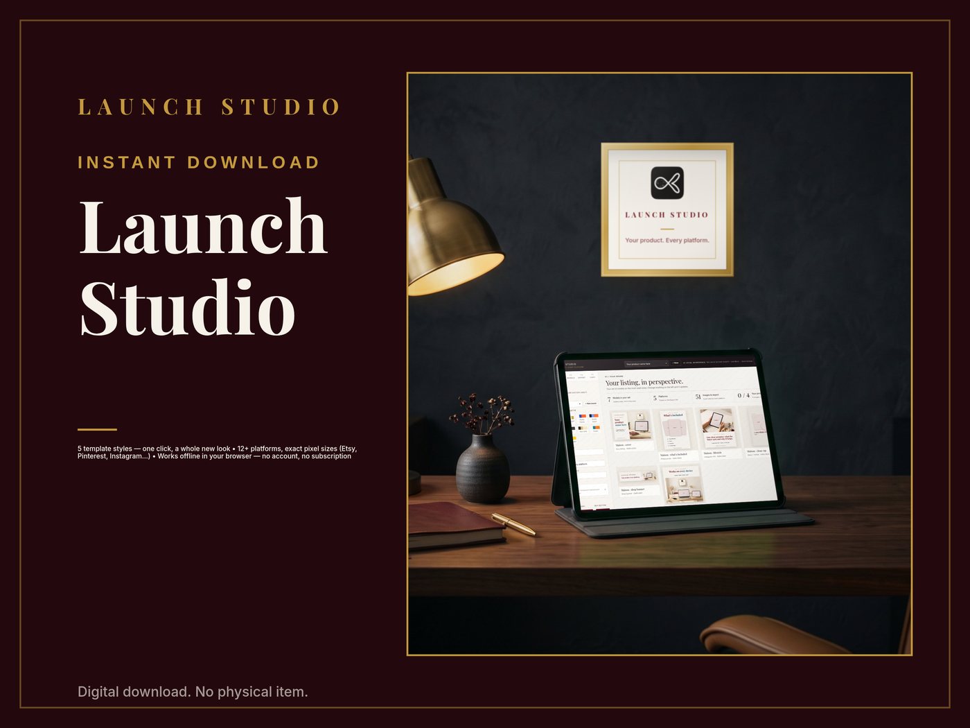 Launch Studio Noir template style